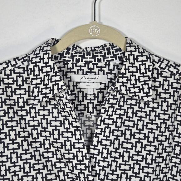 Foxcroft Women's Black And White Geometric Chain Design. Size Large - Picture 6 of 9